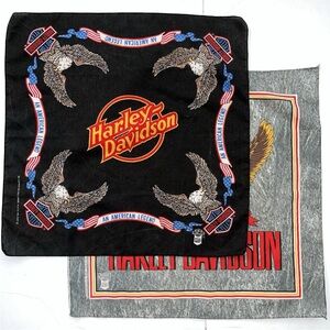 Vintage Harley Davidson Biker Motorcycles Bandanas Hankerchiefs Eagle USA